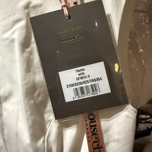 House of CB Claretta White Pleated Cotton Mini Dress - Picture 8 of 8